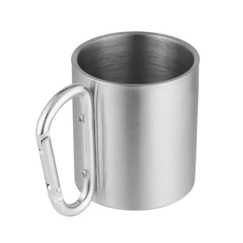 Isothermischer Becher Aus Edelstahl <Br> Karabinerhakengriff