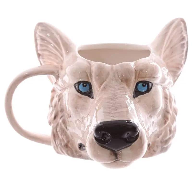 Besondere Tasse Wolfskopf