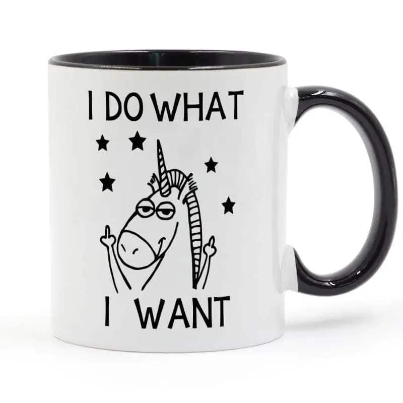 Personalisierte Tasse Schwarz Einhorn