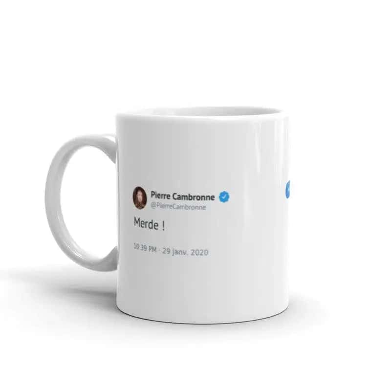 Besondere Tasse Cambronne Tweet "Scheiße"