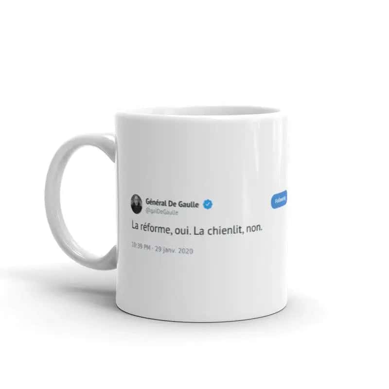 Besondere Tasse De Gaulle Tweet "Chaos"