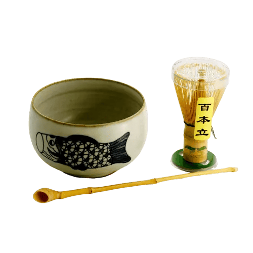 Japanische Teetasse Fisch Matcha Kit